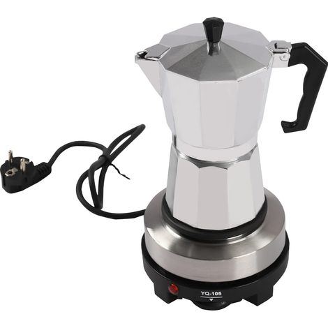 Cafetière Électrique pour 6 Tasses, 300 ml Cafetières Moka en Aluminium, pour Maison et Voyages (1/5)