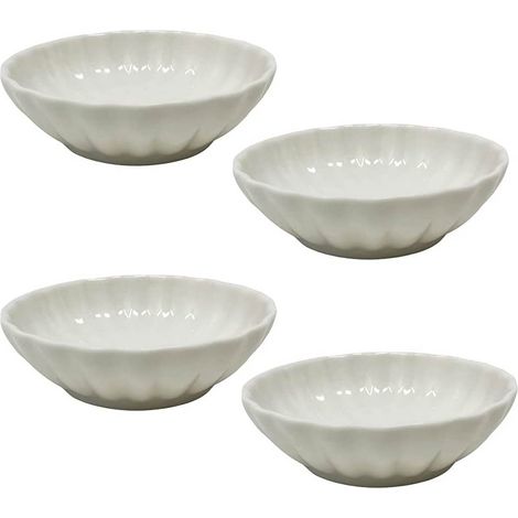 Set 4 ciotole tonde in ceramica per aperitivi snack ciotoline per salse finger food (1/2)