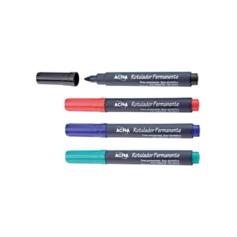 ROTULADOR DE TINTA PERMANENTE "ACHA". FINO-PUNTA REDONDA VERDE VERDE - ACHA