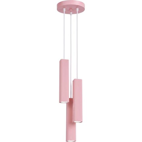 Lámpara colgante RAYO 3P rosa aluminio 3xGU10 Sollux (1/5)