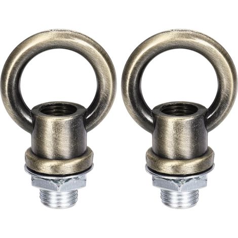 2 Ensembles Porte Boucle Femelle Pour Lampe Cuivre 1.1 x 1.4 Pouce (1/5)