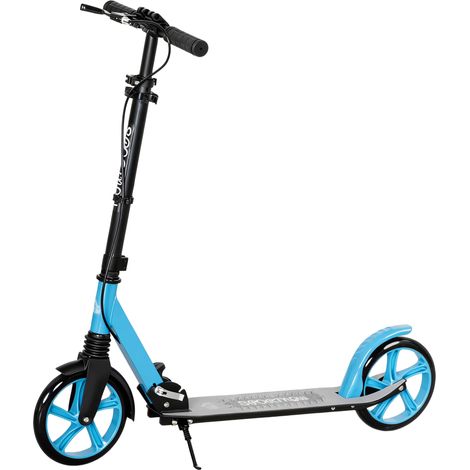 Trottinette pliante pour adultes et enfants +14 ans avec guidon réglable 91,5x36,5x91-104 cm bleu (1/5)