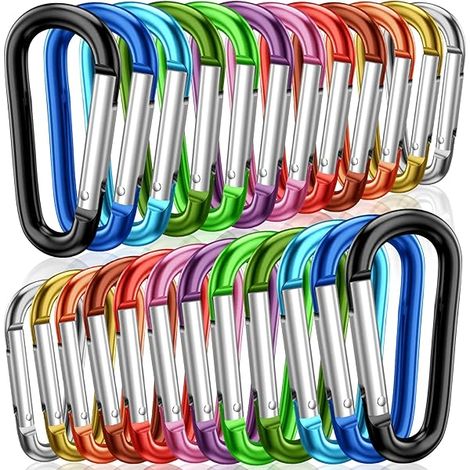 D Ring Mousqueton - Aluminium Aéronautique 51 mm - Pour Randonnée Camping Extérieur - 24 Pièces (1/3)