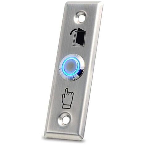 FENOPLASTICABouton de sortie de porte en acier inoxydable avec éclairage LED pour système de verrouillage d'accès à domicile (30 x 90 mm) (1/4)