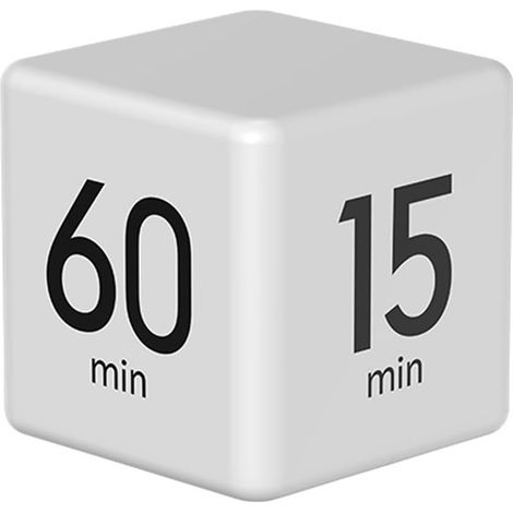 Minuteur Numérique Cube - Capteur Gravité - LED - Pomodoro - 15 20 30 60 Min - Réglage Volume - 6 5 X 6 5 X 6 5 Cm - 91 G - 2 Piles AAA (1/5)