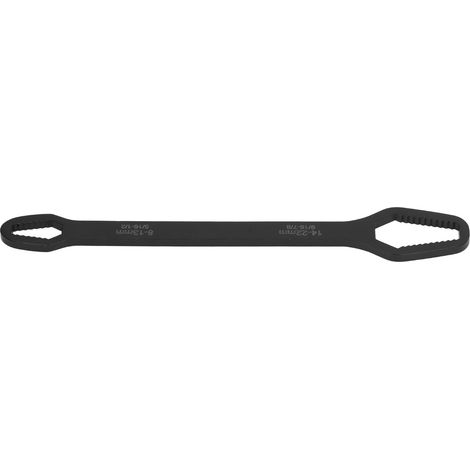 Clé à douille double, clé à fourche auto-serrante double, clé multifonctionnelle réglable 8-22 mm pour usage domestique, noire. (1/5)