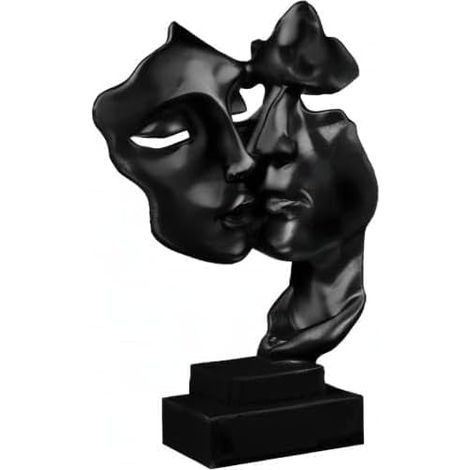 Sculpture décorative moderne en résine - Placement stable - Convient pour la décoration du salon, du bar, de la chambre, du bureau (noir) (1/5)
