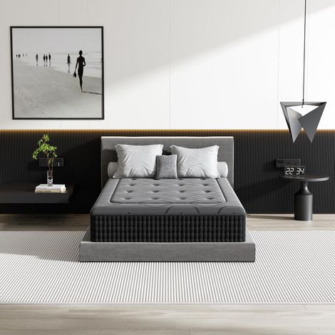 DEWINNER Colchon 90 x 190  Altura 30 cm  Colchón Viscoelástico  Muelles Ensacados Individuales  Firmeza Media  Transpirable, Antideslizante y Antiácaros