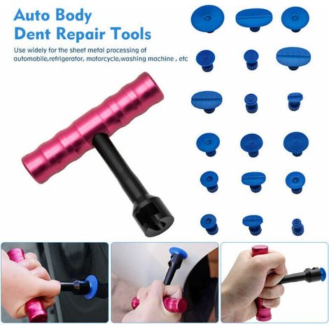 Marteau inclinable pour débosselage sans peinture, barre en T sans peinture + 18 languettes adhésives, outils de carrosserie (1/5)