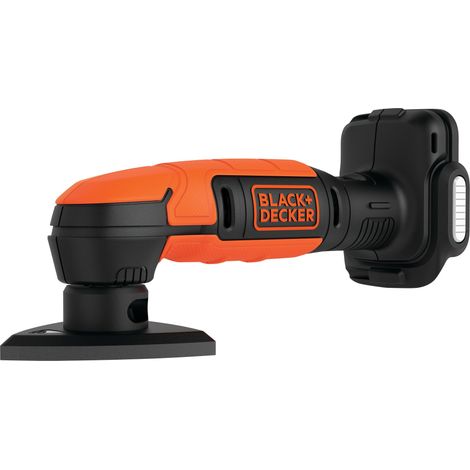 Black & Decker – Ponceuse orbitale sans fil 12V – Plateau triangulaire 89mm – Vitesse variable jusqu'à 14 000 tours/minute – Pour bois dur et teck (1/7)