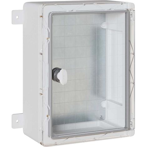 Armadio elettrico moderno 25 x 15 x 35 cm ideale per lo stoccaggio interno ed esterno in plastica grigia 020058209
