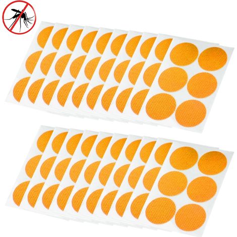 Autocollants anti-moustiques, autocollants anti-moustiques sans DEET, autocollants anti-moustiques naturels, orange (10 feuilles - 60 pièces) (1/5)