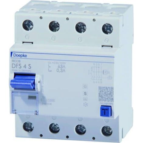 Doepke FI-Schutzschalter DFS4 063-4/0,30-A S 4polig 63/0,3A