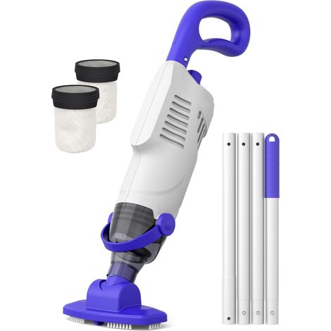 Pool Vacuum Cleaner for Above Ground Pools, Spa Vacuum with 60W Motor, Compact and Lightweight Pool Vacuum with 5000mAh Battery (White) (1/5)
