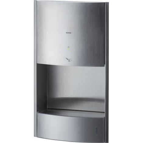 TOTO Public Elektronoischer Händetrockner sensorgesteuert, Breite 300mm, Wandmontage Unterputz, 230V, Edelstahl, Silber (1/2)