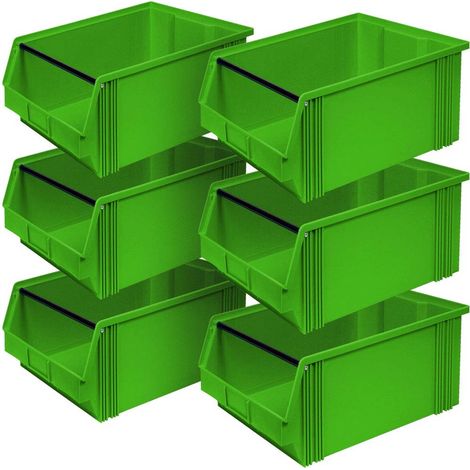 BRB 6x Sichtbox CLASSIC“ FB 2 mit Tragstab, LxBxH 510/450x300x200 mm, Inhalt 27 Liter (grün)