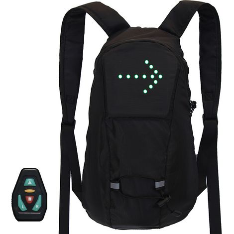 Sac à dos de cyclisme étanche avec flash LED (1 pièce) - Noir (1/3)