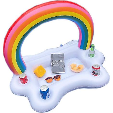Aufblasbarer Getränkehalter in Regenbogenwolkenform für den Pool, lustiges Spielzeug für Kinder und Erwachsene (1/5)