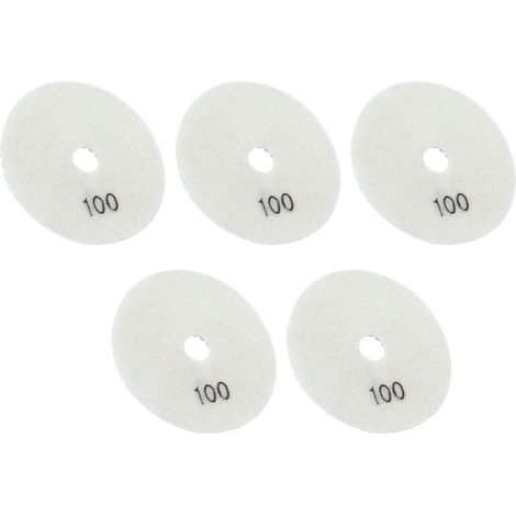 Kit de 5 disques de polissage diamantés humides de 10 cm (4 pouces) à grain doux pour marbre, granit et céramique, grain 100 (1/5)