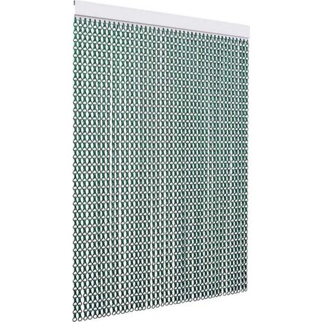 TENDAGGIMANIA Tenda Antimosche per Porte e Finestre - Colore binario: Argento - Modello Catena in Alluminio - (L.100 CM X H.240 CM, Verde)