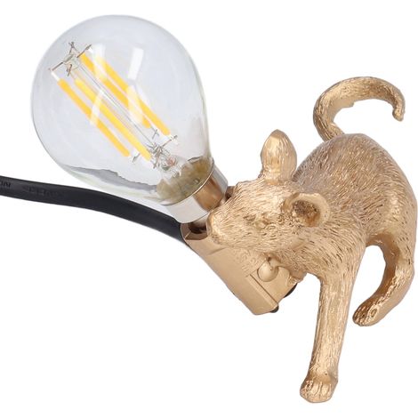 Lampe de table/bureau moderne en résine en forme de souris, lampe de chevet décorative en forme d'animal, douille E12, prise américaine. (1/5)