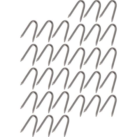 140 Agrafes de Clôture en Fer de U, Fortes et Compactes, pour Fixation de Décorations de Jardin et Ancrage Sol (1/5)