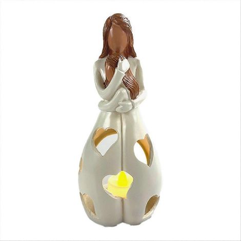 Lampes à bougies, bougeoir statue maman et fille, cadeaux de Saint-Valentin (1/5)