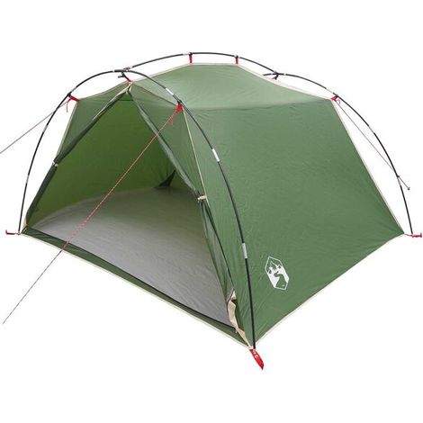 Tente tunnel verte pour quatre personnes, fabriquée en tissu polyester 185T avec revêtement PU.