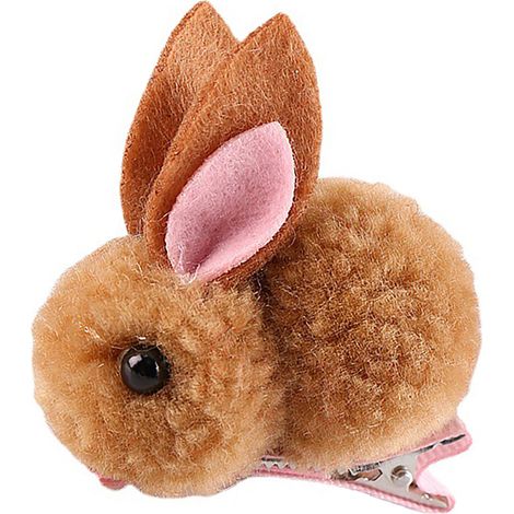 Barrette Lapin Mignon en Peluche Douce, Épingle à Cheveux Artisanale Multifonction pour Enfants (1/5)