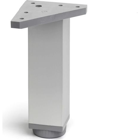 Pata cuadrada, modelo 404, de aluminio con acabado anodizado mate, 40 x 40 x 150 mm