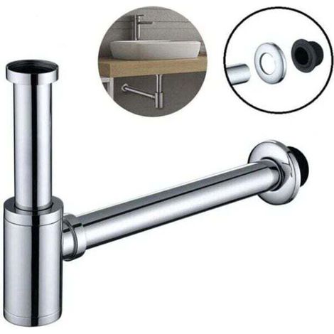 Siphon de Lavabo en Acier Inox Siphon pour vasque et lavabo hauteur réglable Set de Siphon G1-1-4\ (1/4)