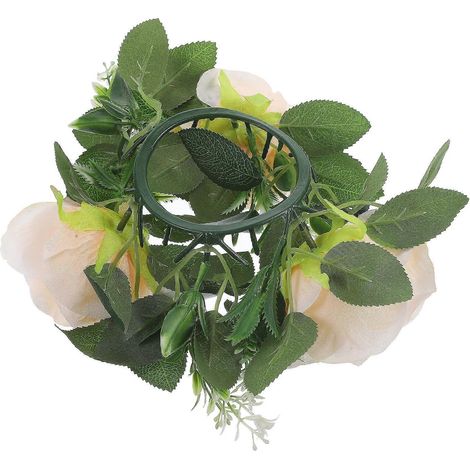 Couronne de fleurs artificielles en forme de rose, idéale pour un centre de table de mariage (4 pièces). (1/5)