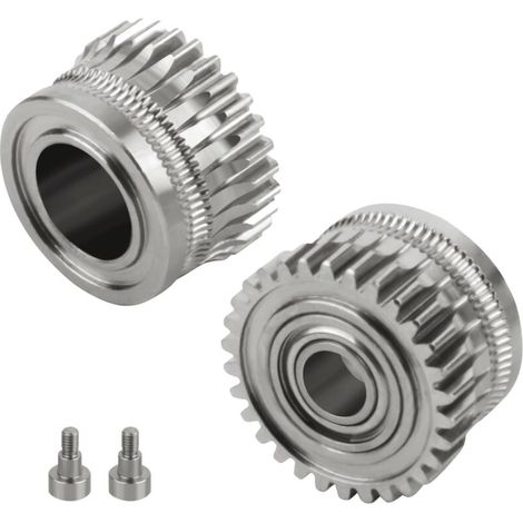 K1 Max Gears 2Pcs Engrenage d'extrudeuse en Alliage Nickelé Compatible with Creality K1/K1C/K1 max/Ender 3 V3 and Ender 3 V3 Plus Imprimante 3D