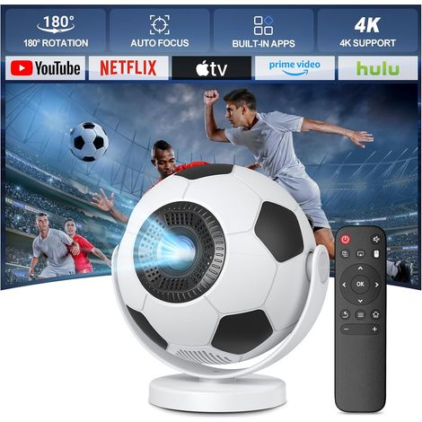 [Projecteur de Football] Mini Projecteur, Videoprojecteur avec WiFi 6 Bluetooth 5.4,Android 14,Supporte 4K,Auto Keystone Rotation 180° .Compatible HDMI/TV Stick/Laptop/Téléphones (1/5)