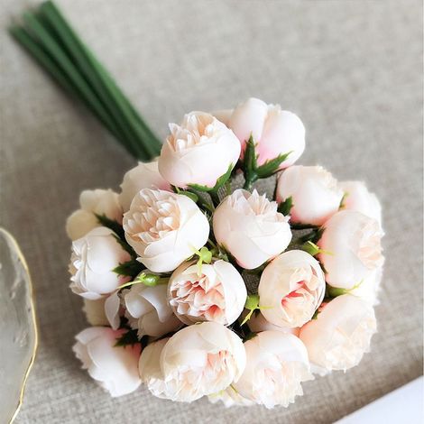 Bouquet de 9 roses artificielles en soie pour mariage-Online Store (1/5)