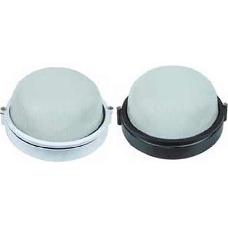 1PZ PLAFONIERA TONDA IN ALLUMINIO PER ESTERNO - 60w IP54 mm.180x115h. nero