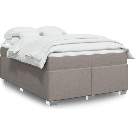 Boxspringbett mit Matratze Taupe 140x200 cm Stoff