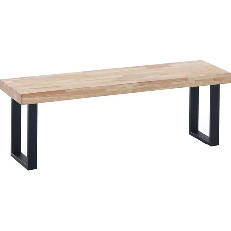 Banco Asiento Salón Comedor Indú Color Roble Nordish y Negro 120x47x34 cm