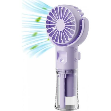 Ventilateur portable - Brume d'eau - Mini ventilateur portable - Rechargeable - 4 modes - Brume - Eau - Ventilation (1/5)
