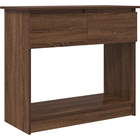 vidaXL Tavolo Consolle con Cassetti Rovere Marrone 85,5x38,5x74,5 cm (1/5)