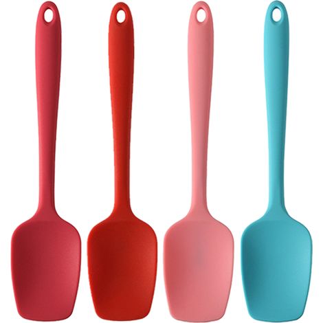 Spatules en silicone, spatules cuillères en caoutchouc résistantes à la chaleur, conception monobloc, sans couture et antiadhésives (1/5)
