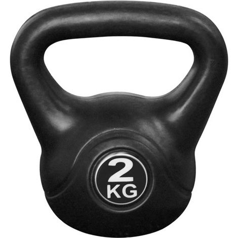 Fitness-Gewicht - 2kg - Schwarz - Kunststoff-Training-Glockengewicht für Hantel-Außenbereich
