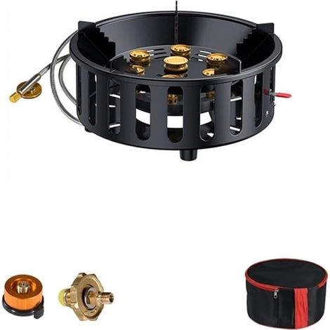 Réchaud à Gaz de Randonnée en Plein Air, Brûleur de Barbecue de Pique-Nique de Camping, Réchauds à Allumage Électronique Portables Coupe-Vent, 21000 W (1/5)