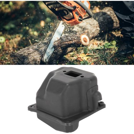 Pot d'échappement double sortie en fer résistant à l'usure, fabrication soignée, pour tronçonneuse Stihl 044 046 MS440 MS460 (1/5)