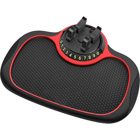 Coussinet adhésif pour tableau de bord de voiture avec support de téléphone rotatif, plateau de rangement résistant à l'usure pour fourgonnette et camion. (1/5)
