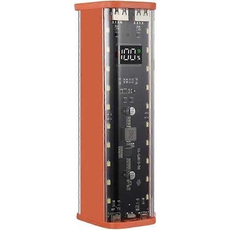 Selbstbau-Netzteilbox für 18650-Batterien, 8 Steckplätze, mit hocheffizientem Digitaldisplay, orange. (1/5)
