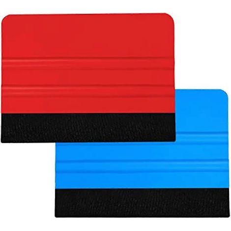 Lot de 2 raclettes en plastique avec bord en feutre, outil de lissage pour applicateur de stickers et papier peint, raclette pour covering vinyle automobile, mini raclette pour loisirs créatifs