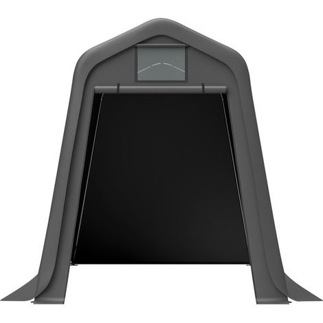 Abri de rangement extérieur 245x183x217 cm gris, bâche PE imperméable, aérations à enrouler, protection anti-UV et coupe-vent, montage rapide, CHICFURN (1/5)