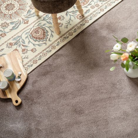 Moquette douce Pulse - Taupe fumé - Rouleau de 4m x 10m