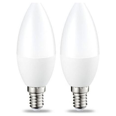 Lot de 2 petites ampoules LED en forme de flamme Culot Edison à vis E14 5 W (équivalent 40 W) Blanc chaud Intensité non variable (1/4)